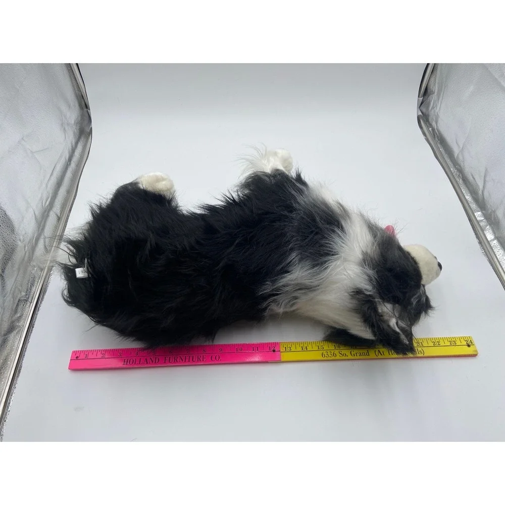 Cuddle Clones Plush Border Collie Dog Black White Realistic Standing 21 Inch